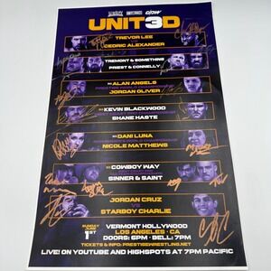 Prestige West Coast Pro DPW UNIT3D Signed Pro-Wrestling Poster WWE AEW Authentic